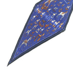 Hermes Carre 90 Blue Rocking Horse Silk Pleated Scarf Multi — view 4