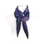 Hermes Carre 90 Blue Rocking Horse Silk Pleated Scarf Multi — view 5
