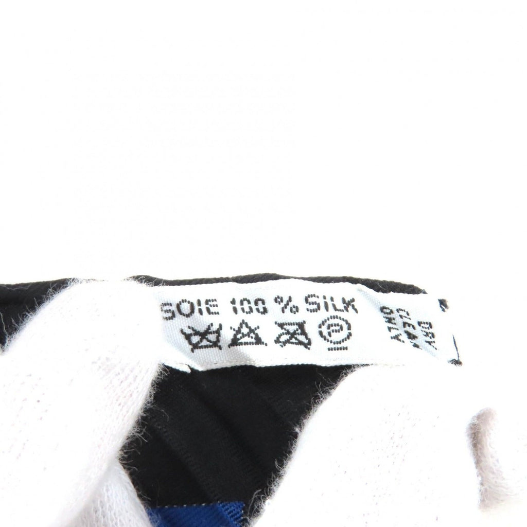 Hermes Carre 90 Blue Rocking Horse Silk Pleated Scarf Multi — view 7