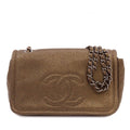 Chanel Chain Shoulder Bag Metallic Blanc Silver Caviar Leather CC Logo