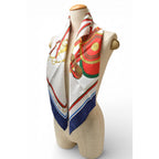Celine Scarf Vintage Carre 90 Horse Tackle Navy White Red — view 6