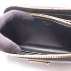 Prada Round Long Wallet Vittello Move TR Black Leather Triangle Logo — view 6