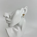 Celine Logo Triomphe Earrings Gold Vintage — view 2