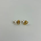 Celine Logo Triomphe Earrings Gold Vintage — view 3