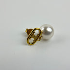 Celine Logo Triomphe Earrings Gold Vintage — view 5