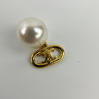 Celine Logo Triomphe Earrings Gold Vintage — view 9