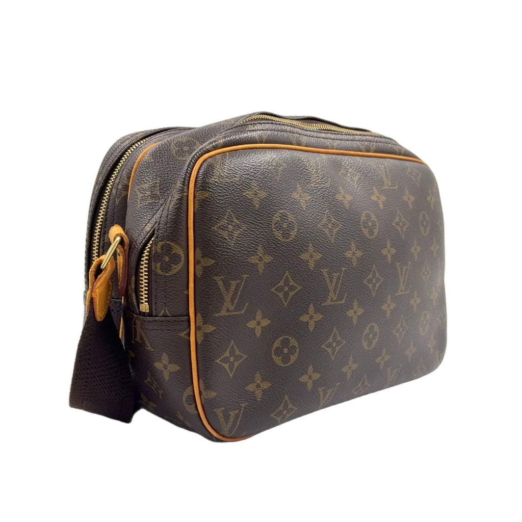 Louis Vuitton Reporter PM Monogram Leather Brown Light Shoulder Bag Gold — view 2