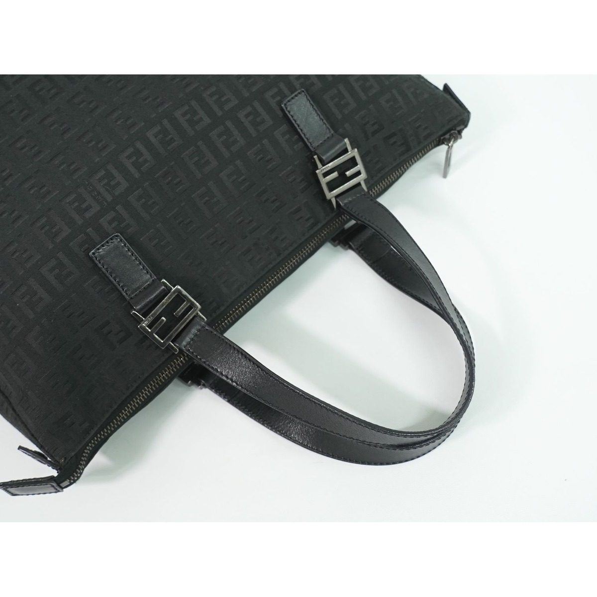 Fendi Zucchino Tote Canvas Black — view 4