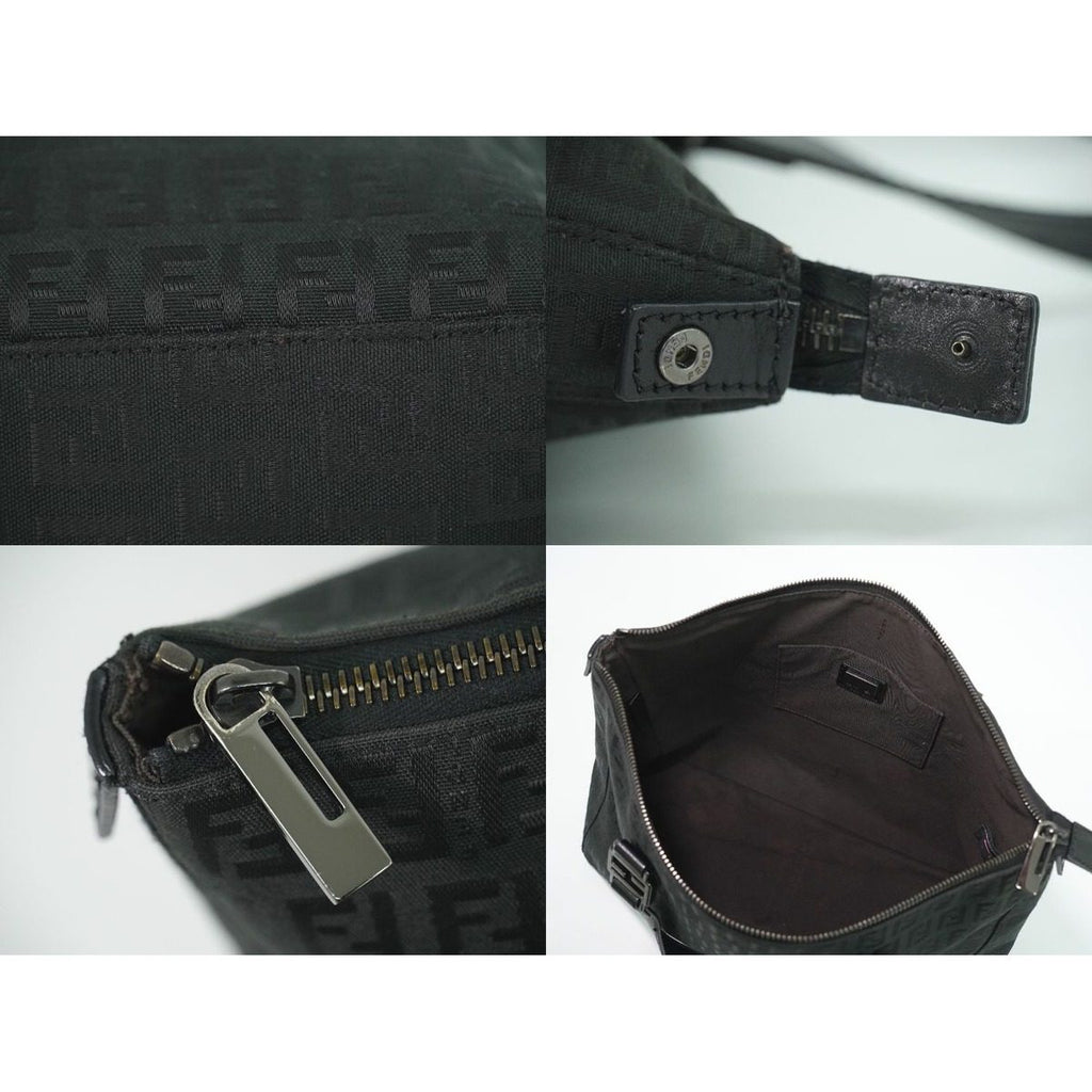 Fendi Zucchino Tote Canvas Black — view 8