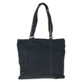 Prada Tessuto Black Silver Nylon Leather Tote Shoulder Bag