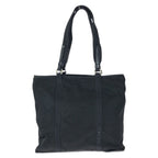 Prada Tessuto Black Silver Nylon Leather Tote Shoulder Bag