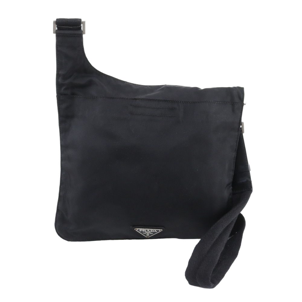 Prada Tessuto Nylon Triangle Logo Leather Shoulder Bag Crossbody Messenger