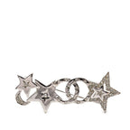 Chanel CC Logo Star Motif Brooch Silver Metal Rhinestone