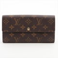 Louis Vuitton Monogram Portefeuille Sarah Long Wallet Leopard Brown