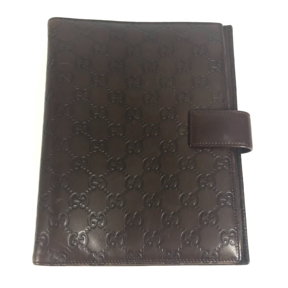 Gucci Note Cover Guccissima Logo GG Leather Brown