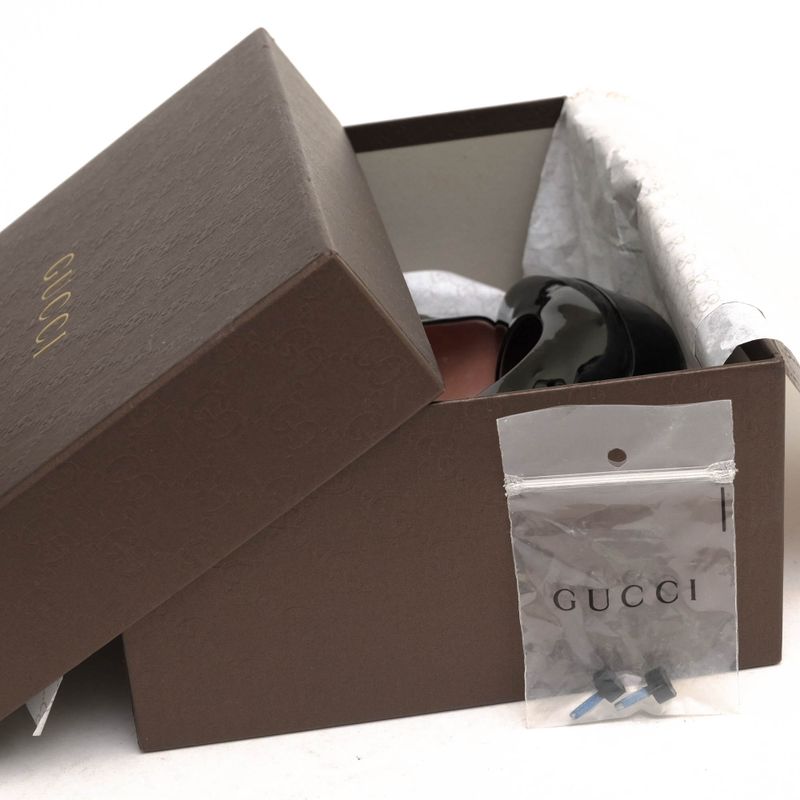 Gucci Pumps Shoes Women Enamel Patent Leather Black Plain Toe — view 9