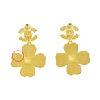 Chanel Flower Motif Earrings Pair Abc244 Pink Black Gold Color Accessori — view 6