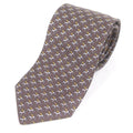 Hermes 100% Silk Jockey & toy Horse All Over Regular Tie Brown