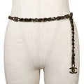 Chanel Chain Belt Vintage Finish Coco Mark Gold Plated And Suede
