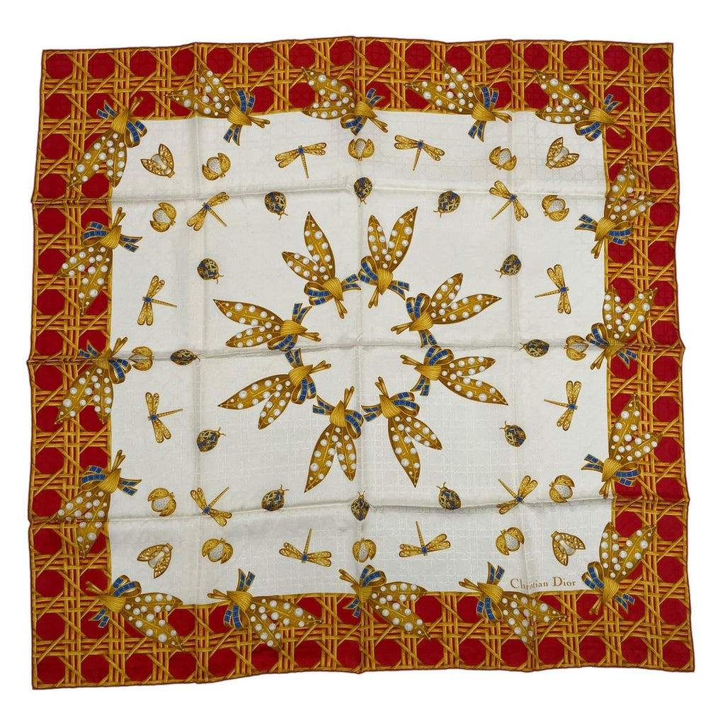 Dior Christian Scarf Silk Diana Insect Red — view 2
