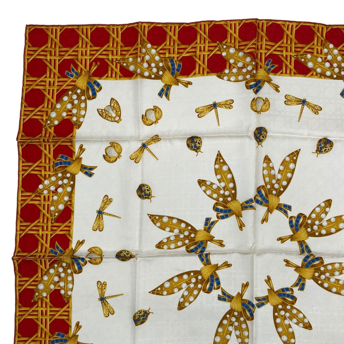 Dior Christian Scarf Silk Diana Insect Red — view 3