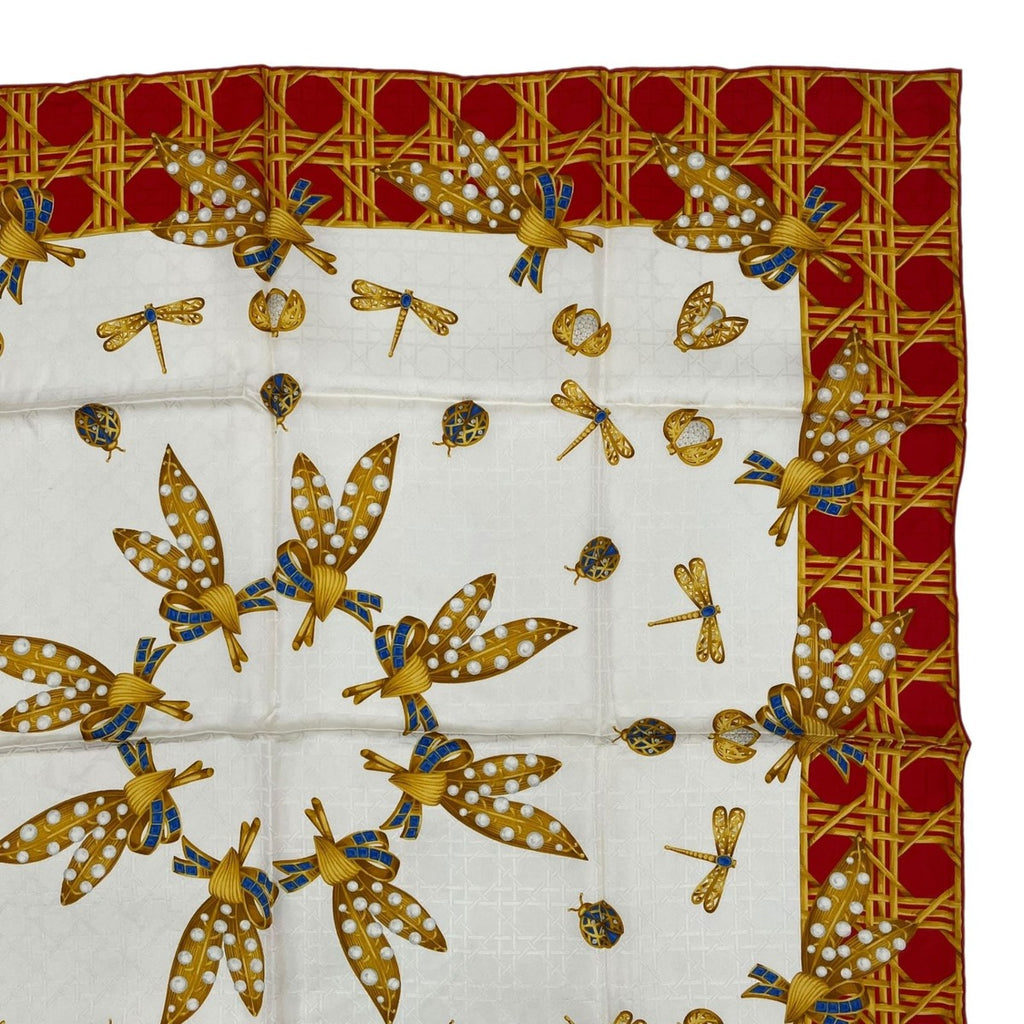 Dior Christian Scarf Silk Diana Insect Red — view 4