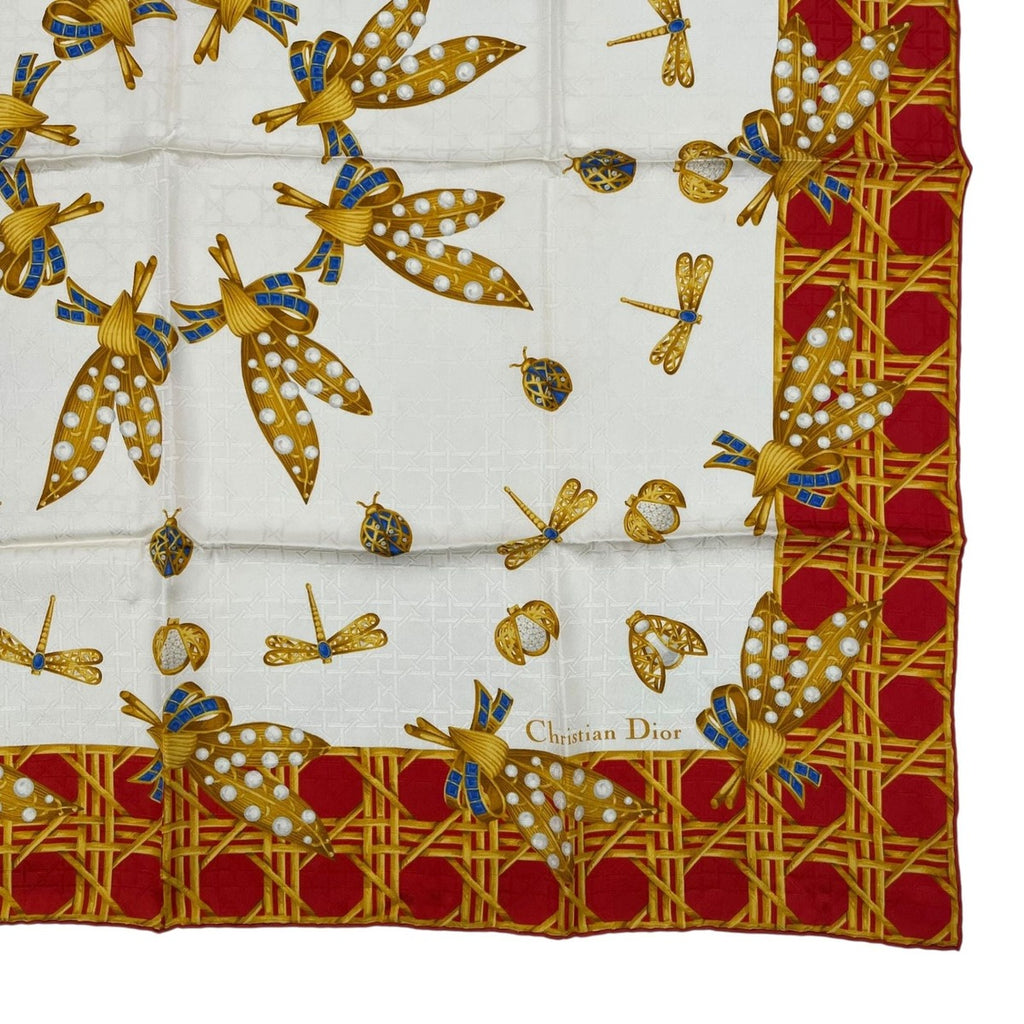 Dior Christian Scarf Silk Diana Insect Red — view 6