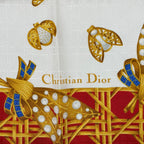 Dior Christian Scarf Silk Diana Insect Red — view 7