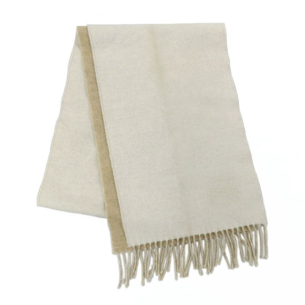 Loewe Scarf Anagram Ivory Beige Wool Cashmere Bicolor