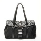 Prada Shoulder Bag Nylon Leather Triangle Logo Buckle