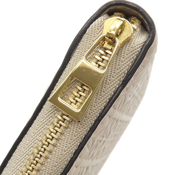 Loewe Long Wallet Repeat Zip Around Calfleather Light Oats Gold Hardware — view 6
