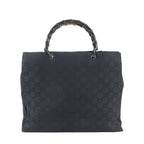 Gucci Bambu GG Nylon 002 Handbag Tote Black