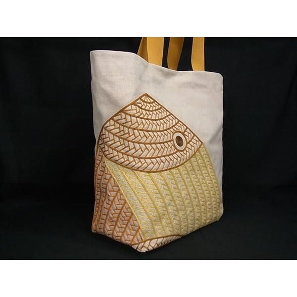 Hermes Poisson Natte Toile Ashe Tote Bag Beige Bi5260 — view 2
