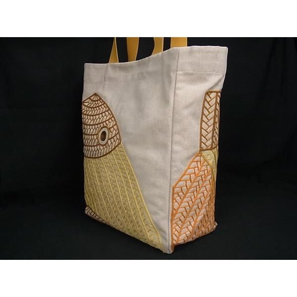 Hermes Poisson Natte Toile Ashe Tote Bag Beige Bi5260 — view 3