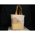Hermes Poisson Natte Toile Ashe Tote Bag Beige Bi5260