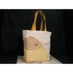 Hermes Poisson Natte Toile Ashe Tote Bag Beige Bi5260