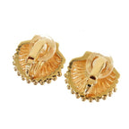 Chanel Shell Motif Earrings Gold Metal Rhinestone CC Logo — view 2