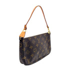 Louis Vuitton Pochette Monogram Leather Brown Light Handbag Gold — view 2