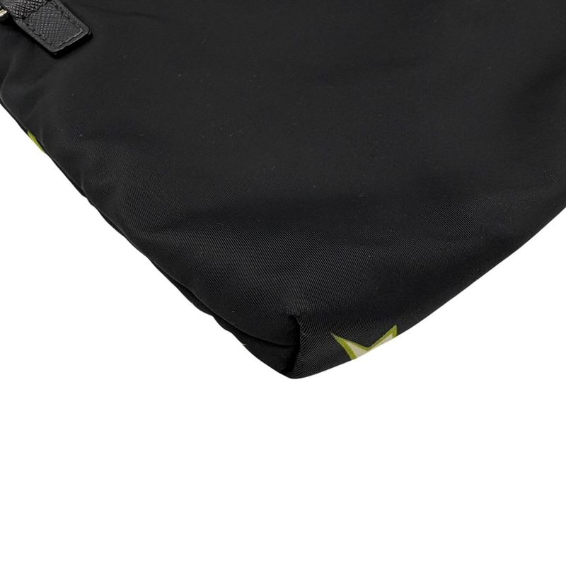 Prada Shoulder Bag Triangle Logo Nylon Universal Frankenstein Silver 3158 — view 8