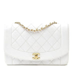 Chanel Diana Medium Single Flap Quilted Lambskin Bag White