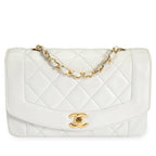 Chanel Diana Medium Single Flap Quilted Lambskin Bag White