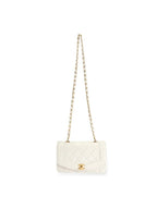 Chanel Diana Medium Single Flap Quilted Lambskin Bag White