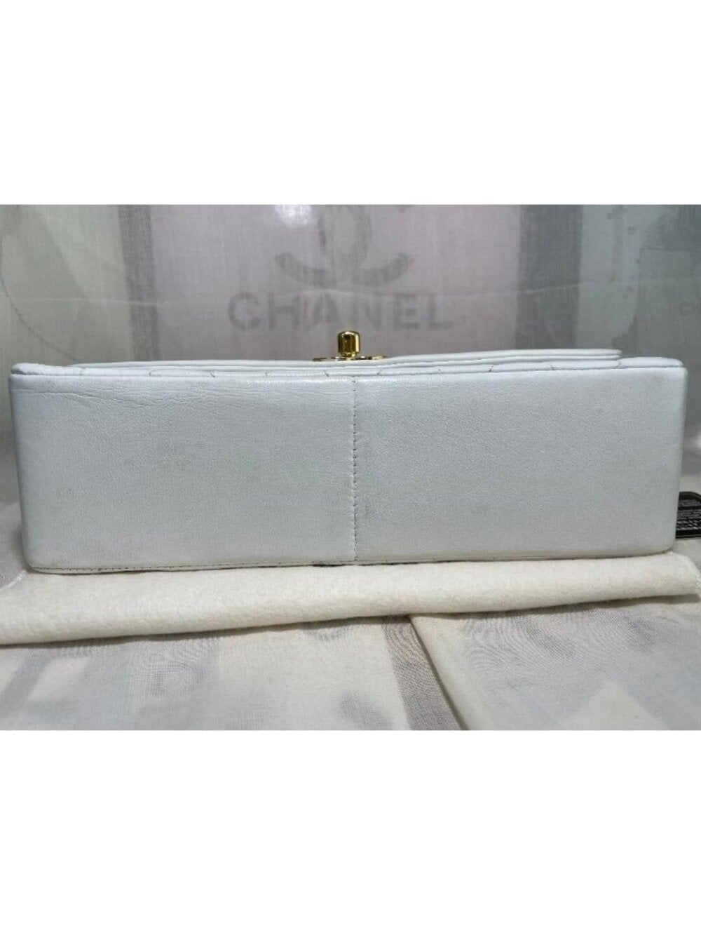 Chanel Diana Medium Single Flap Quilted Lambskin Bag White