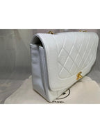 Chanel Diana Medium Single Flap Quilted Lambskin Bag White