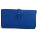 Hermes Long Wallet New-h Passant Toutemman Epsom Deep Blue