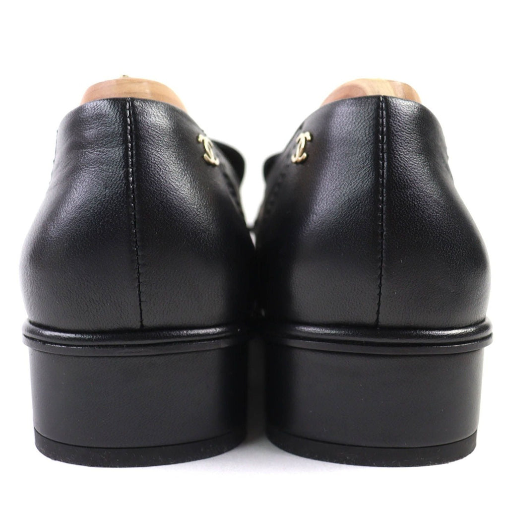 Chanel Leather Loafers with Coco Mark Charm — view 5