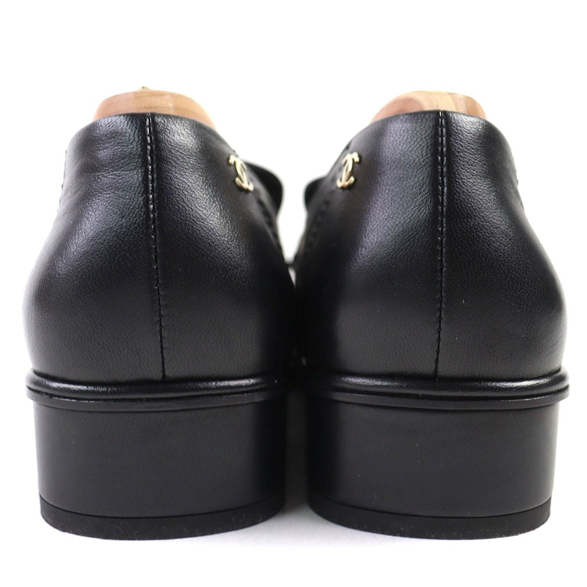 Chanel Leather Loafers with Coco Mark Charm — view 5