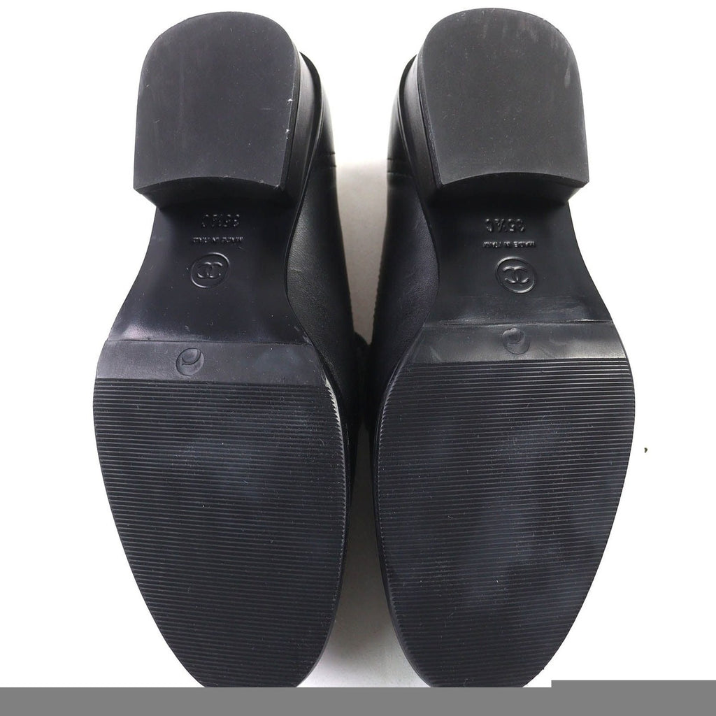 Chanel Leather Loafers with Coco Mark Charm — view 7
