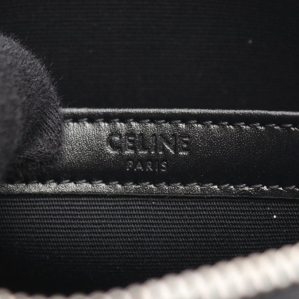 Celine Shoulder Bag Small Messenger Triomphe Black Canvas Leather — view 4