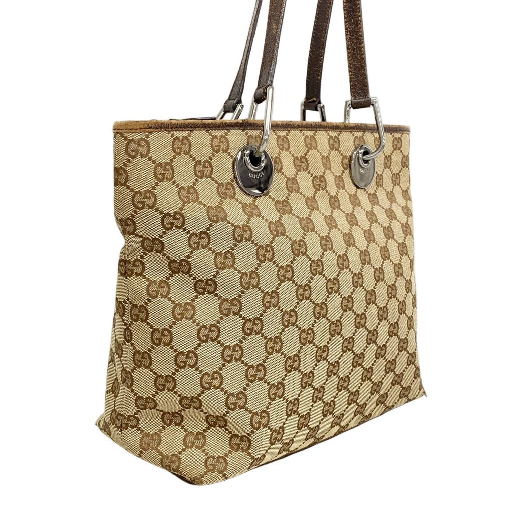 Gucci Tote GG Canvas Brown Silver — view 2